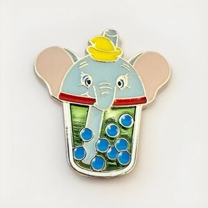 New Disney Inspired Dumbo Enamel Pin Boba Milk Tea Kawaii Shiny Brooch Y2K Girly